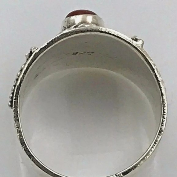 Vintage sterling carnelian ring 8 - Picture 7 of 8